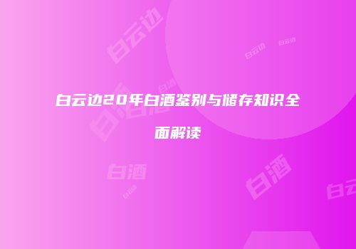 白云边20年白酒鉴别与储存知识全面解读