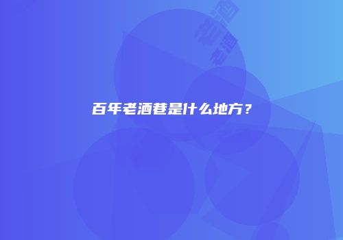 百年老酒巷是什么地方？