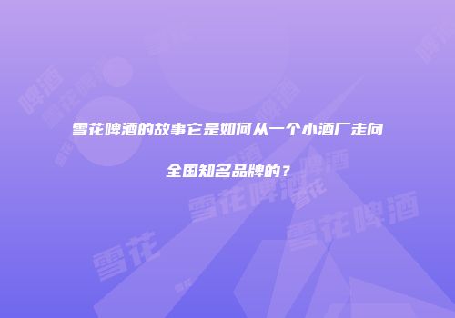 雪花啤酒的故事它是如何从一个小酒厂走向全国知名品牌的？