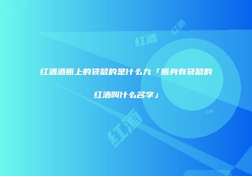 红酒酒瓶上的袋鼠的是什么九「瓶身有袋鼠的红酒叫什么名字」