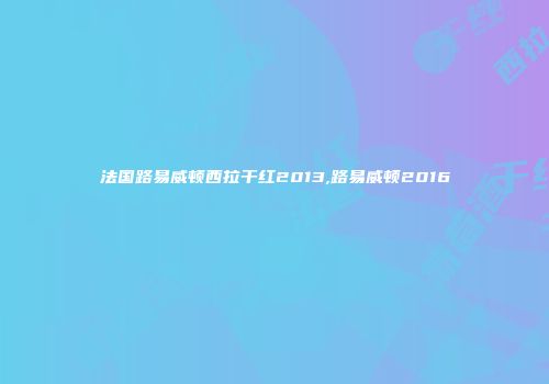 法国路易威顿西拉干红2013,路易威顿2016