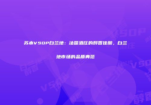 苏本VSOP白兰地：法国酒庄的醇香佳酿，白兰地市场的品质典范
