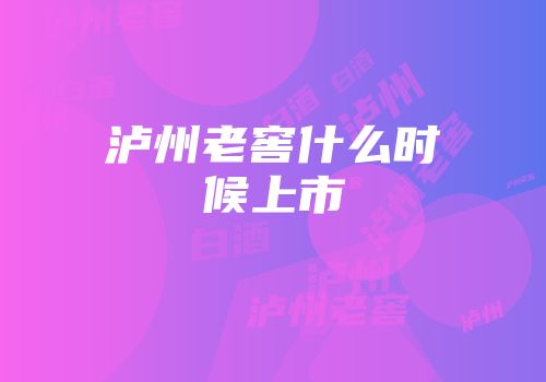 泸州老窖什么时候上市