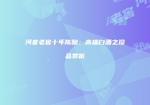 河套老窖十年陈酿：高端白酒之珍品赏析