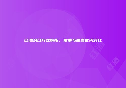 红酒封口方式解析：木塞与瓶盖优劣对比