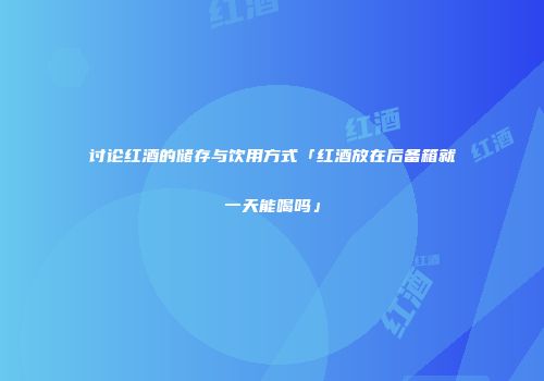 讨论红酒的储存与饮用方式「红酒放在后备箱就一天能喝吗」