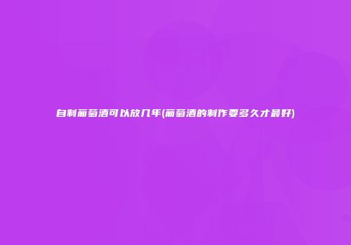 自制葡萄酒可以放几年(葡萄酒的制作要多久才最好)