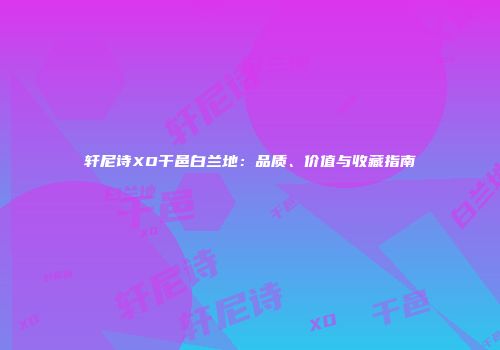 轩尼诗XO干邑白兰地：品质、价值与收藏指南