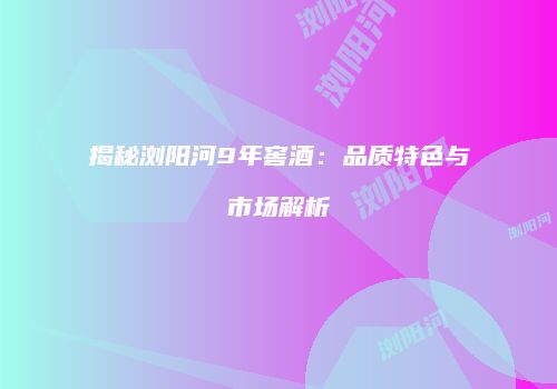 揭秘浏阳河9年窖酒：品质特色与市场解析