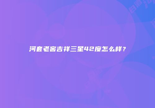 河套老窖吉祥三星42度怎么样？
