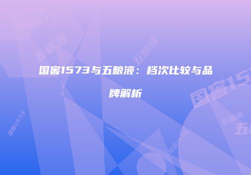 国窖1573与五粮液：档次比较与品牌解析