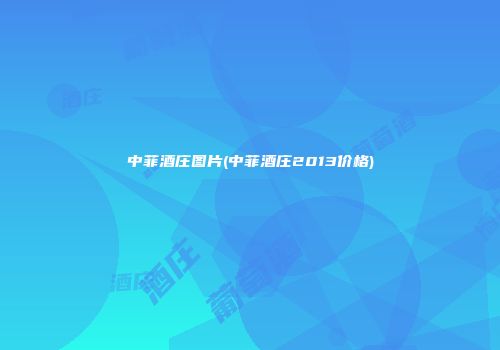 中菲酒庄图片(中菲酒庄2013价格)