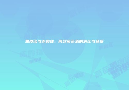 黑皮诺与赤霞珠：两款葡萄酒的对比与品鉴