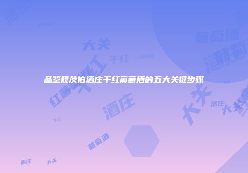 品鉴靓茨伯酒庄干红葡萄酒的五大关键步骤