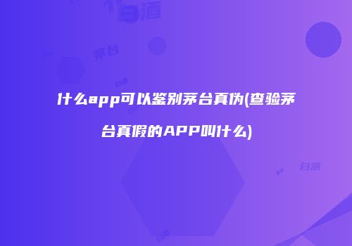 什么app可以鉴别茅台真伪(查验茅台真假的APP叫什么)