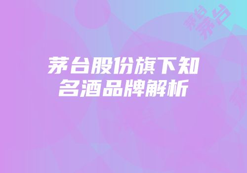 茅台股份旗下知名酒品牌解析
