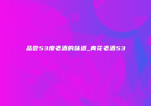 品尝53度老酒的味道_青花老酒53
