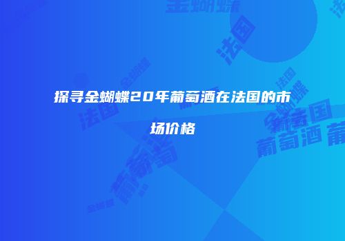 探寻金蝴蝶20年葡萄酒在法国的市场价格