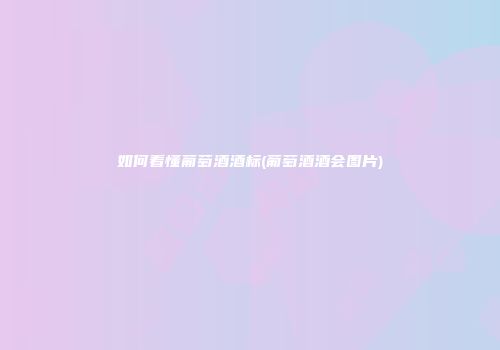 如何看懂葡萄酒酒标(葡萄酒酒会图片)
