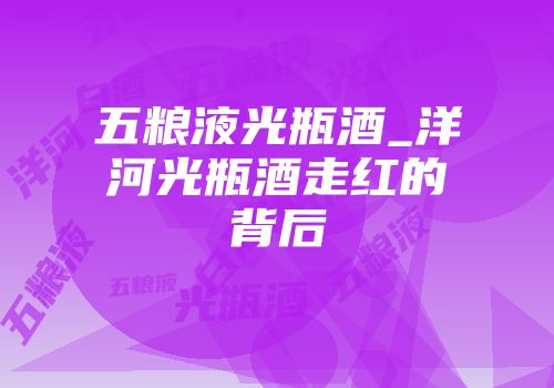 五粮液光瓶酒_洋河光瓶酒走红的背后