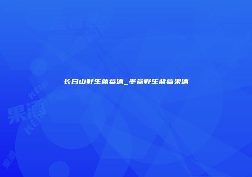长白山野生蓝莓酒_墨盒野生蓝莓果酒