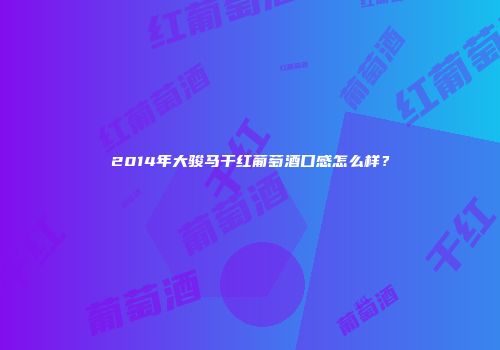 2014年大骏马干红葡萄酒口感怎么样？