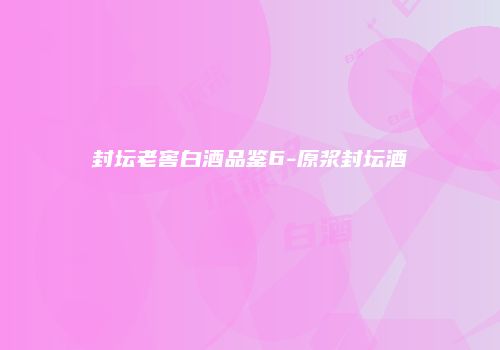 封坛老窖白酒品鉴6-原浆封坛酒