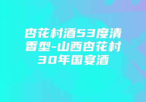 杏花村酒53度清香型-山西杏花村30年国宴酒