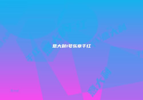 意大利1号乐章干红