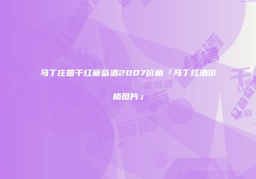 马丁庄园干红葡萄酒2007价格「马丁红酒价格图片」