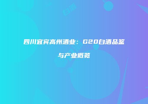 四川宜宾高州酒业：G20白酒品鉴与产业概览