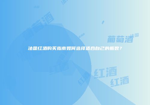 法国红酒购买指南如何选择适合自己的瓶数？