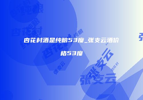 杏花村酒是纯粮53度_张支云酒价格53度