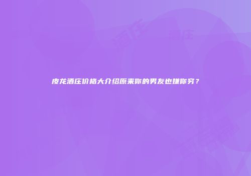 皮龙酒庄价格大介绍原来你的男友也嫌你穷？