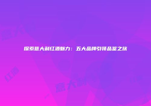探索意大利红酒魅力：五大品牌引领品鉴之旅