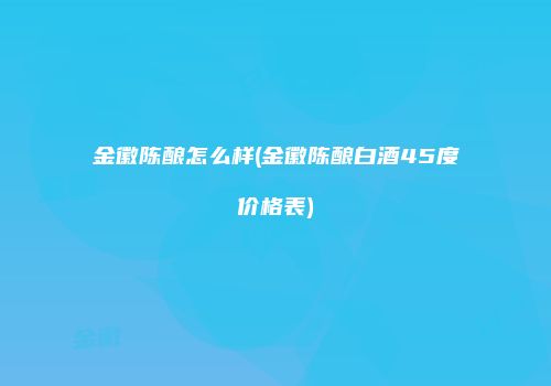 金徽陈酿怎么样(金徽陈酿白酒45度价格表)