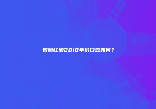 智利红酒2010年份口感如何？