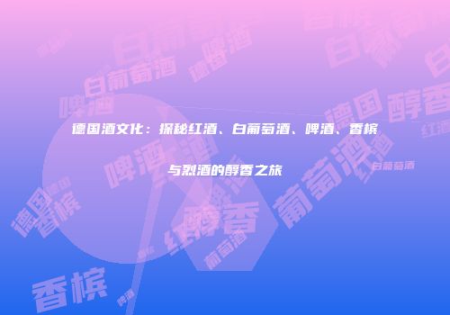 德国酒文化：探秘红酒、白葡萄酒、啤酒、香槟与烈酒的醇香之旅