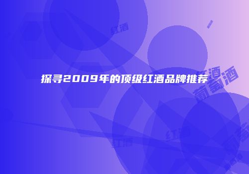 探寻2009年的顶级红酒品牌推荐