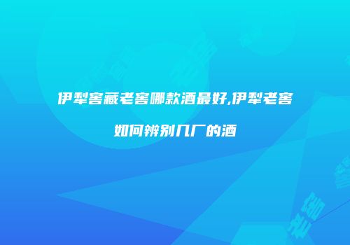 伊犁窖藏老窖哪款酒最好,伊犁老窖如何辨别几厂的酒