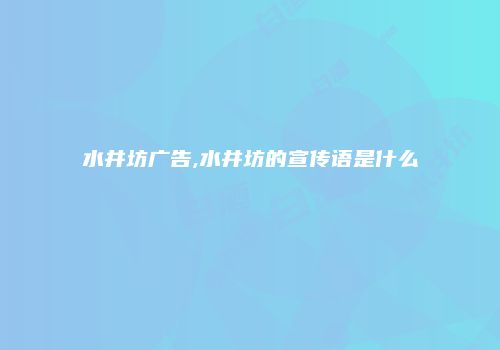 水井坊广告,水井坊的宣传语是什么
