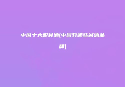中国十大粮食酒(中国有哪些名酒品牌)