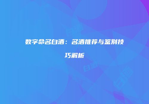数字命名白酒：名酒推荐与鉴别技巧解析