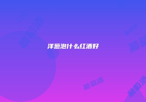 洋葱泡什么红酒好