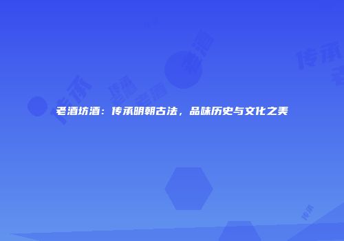 老酒坊酒：传承明朝古法，品味历史与文化之美