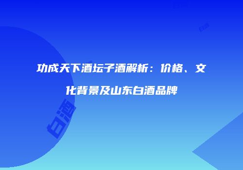 功成天下酒坛子酒解析：价格、文化背景及山东白酒品牌