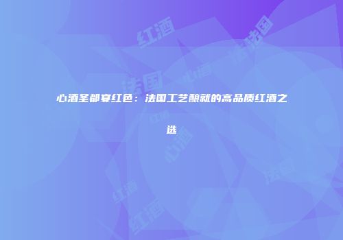 心酒圣都宴红色：法国工艺酿就的高品质红酒之选