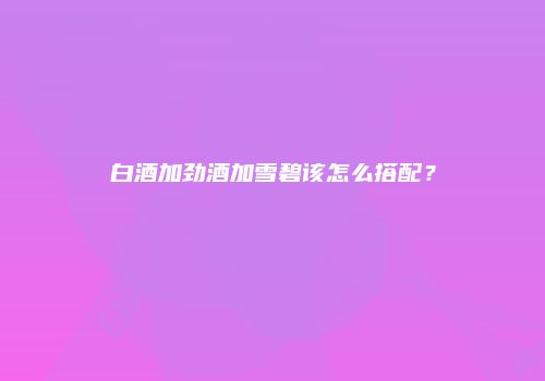 白酒加劲酒加雪碧该怎么搭配？