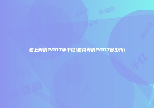 碧上男爵2007年干红(碧尚男爵2007多少钱)