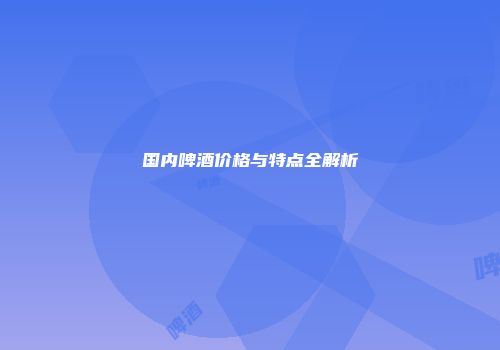 国内啤酒价格与特点全解析